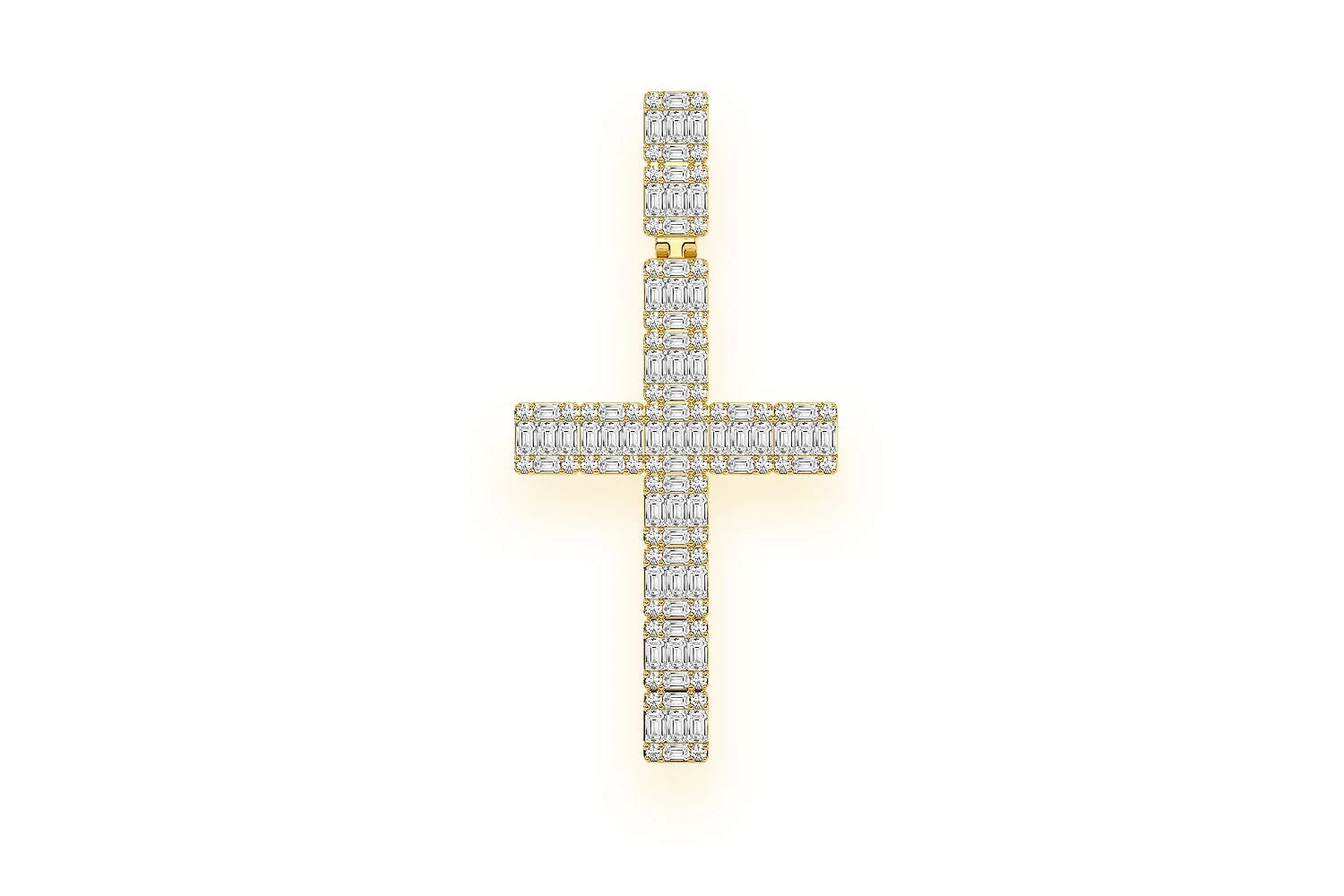 Erkals Jewellers Royal Baguette Cross Pendant 18K Gold Diamond 1.25ctw