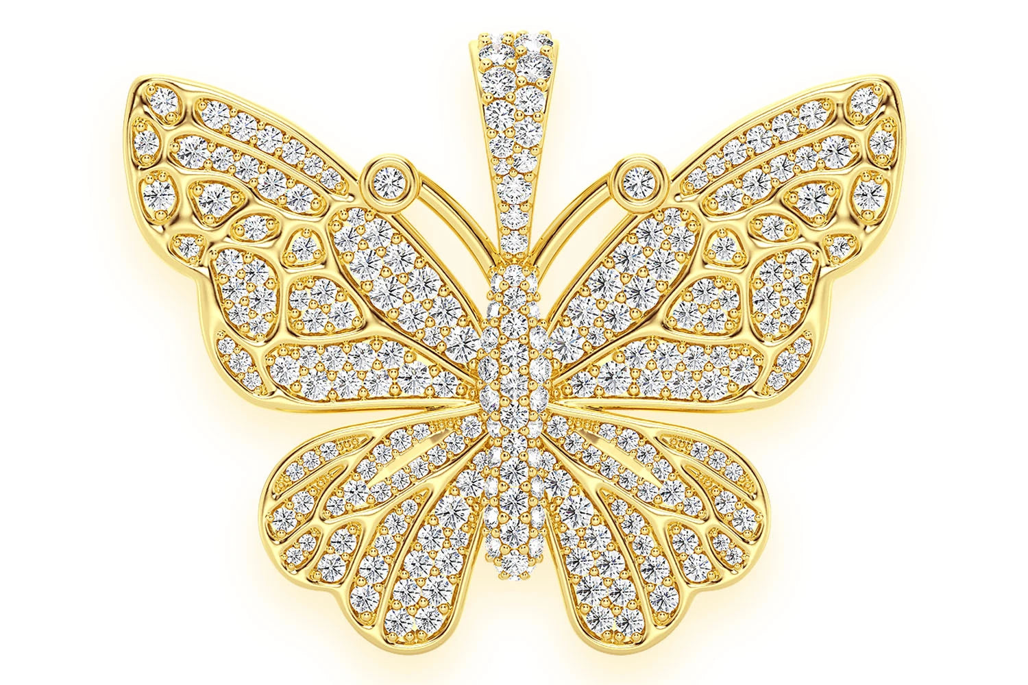 Erkals Jewellers Butterfly Pendant 18K Gold Diamond 2.00ctw