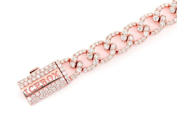 Erkals Jewellers 8mm Elongated Miami Cuban Diamond Bracelet 18K Gold 6.25ctw