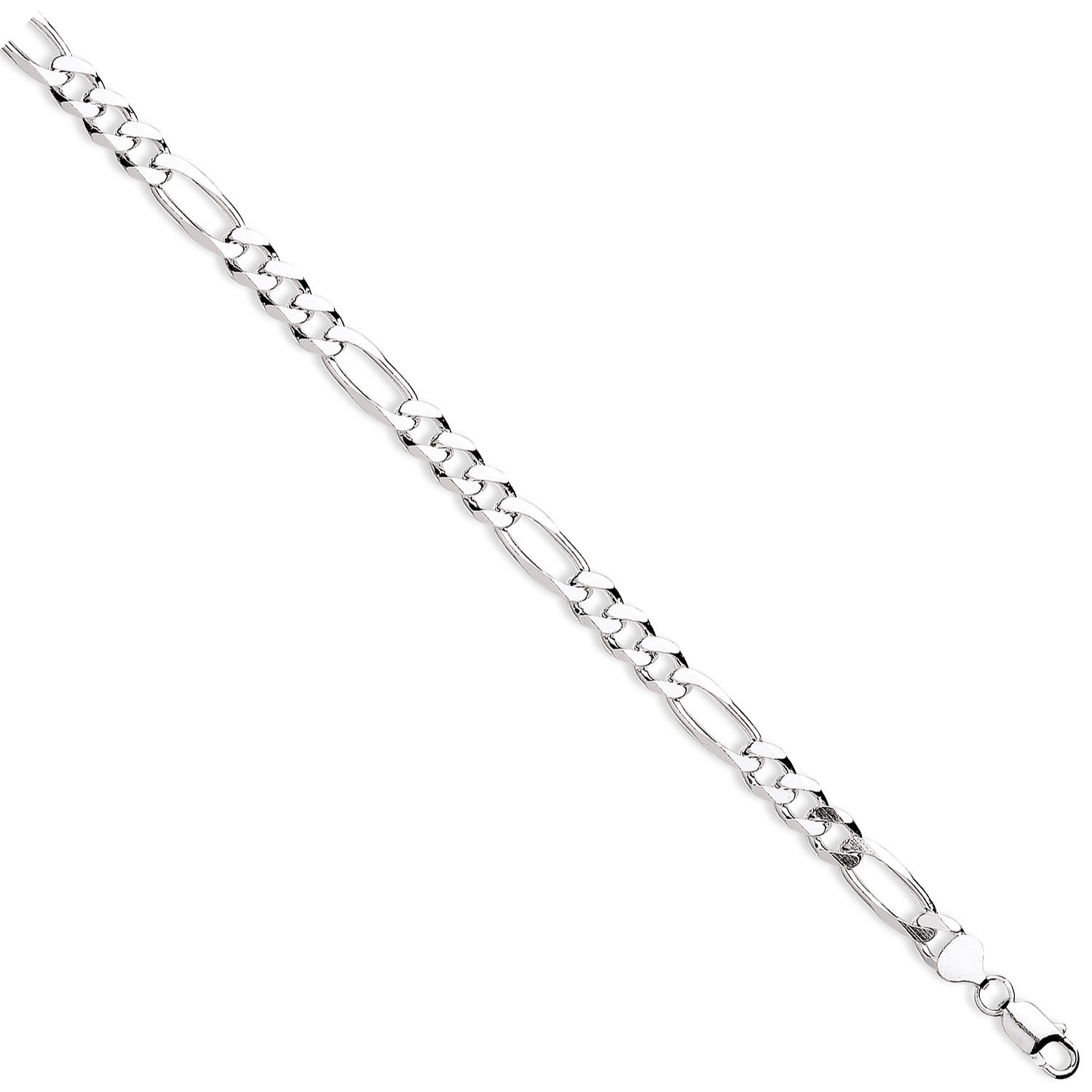 Silver 8.6mm Figaro Chains/Gents Bracelet