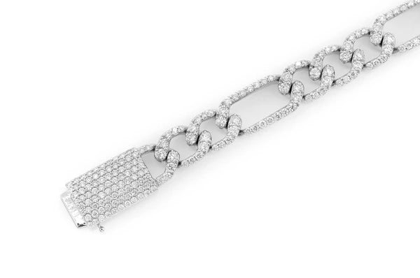 Erkals Jewellers 8mm Figaro Link Diamond Bracelet 18K Gold 6.00ctw
