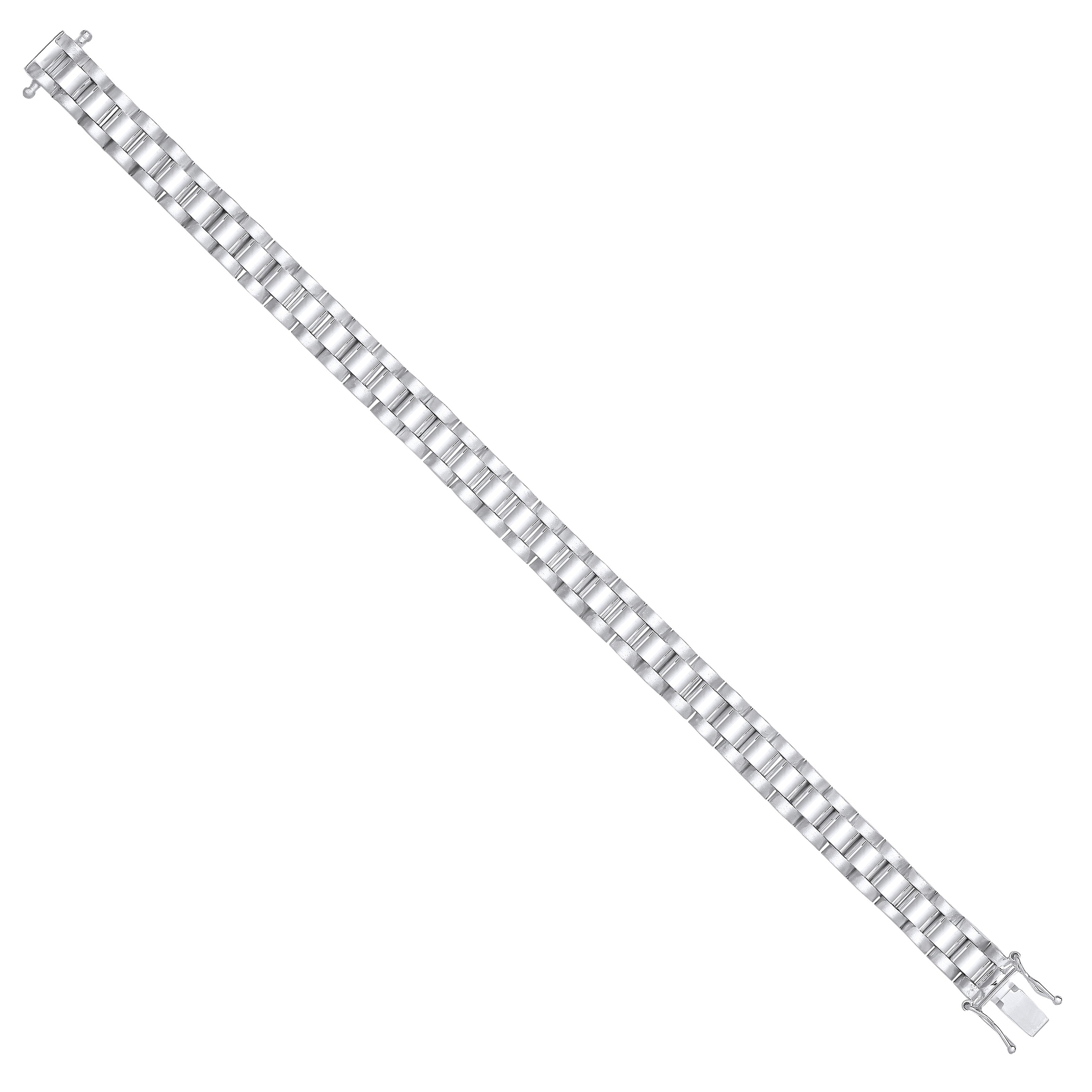 Silver 8mm Fancy Link Ladies Bracelet