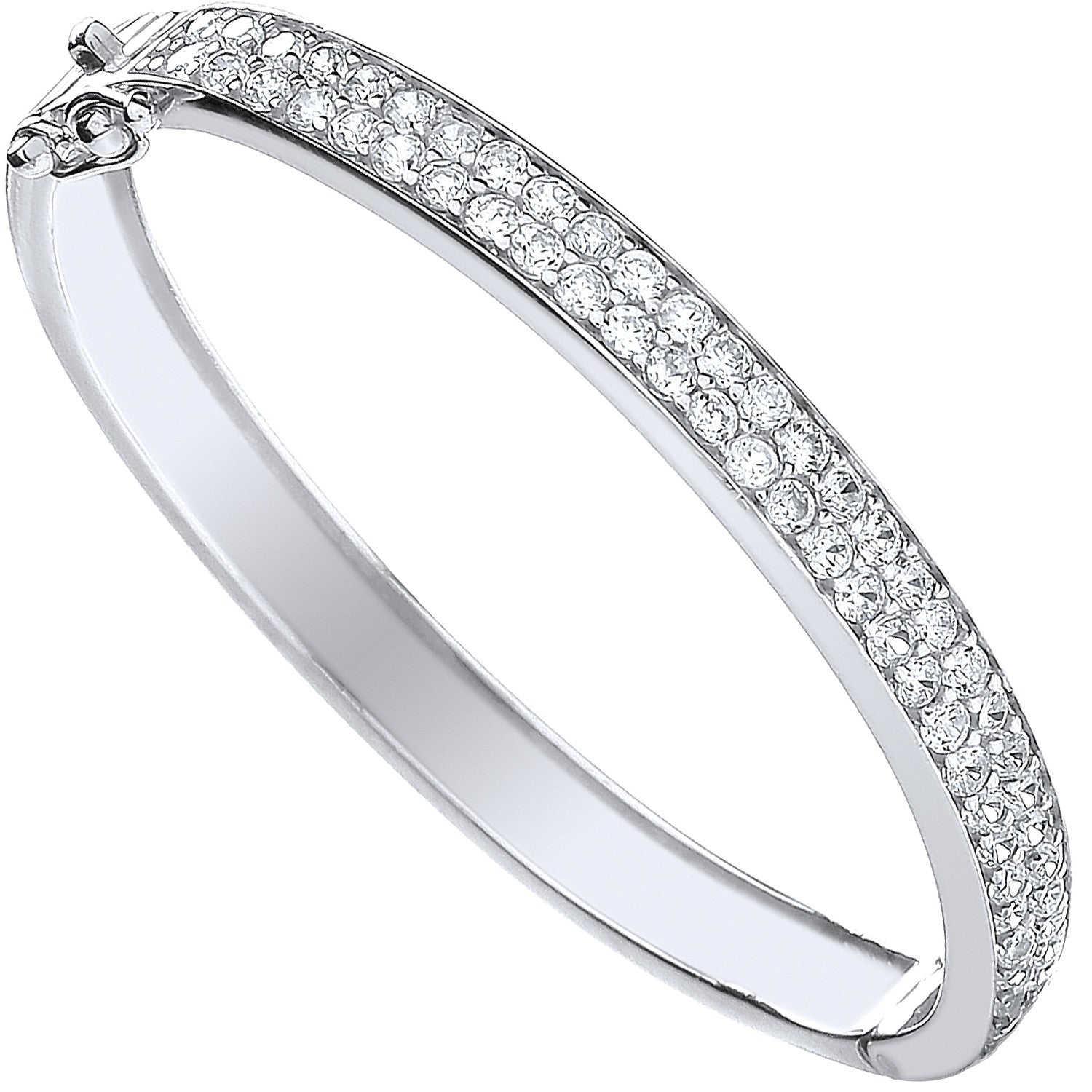 Silver Baby 2 Row Cz Bangle