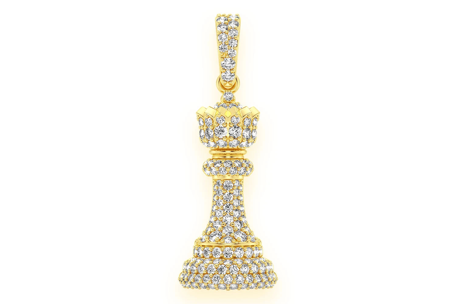 Erkals Jewellers Queen Chess Piece Pendant 18K Gold Diamond 0.75ctw