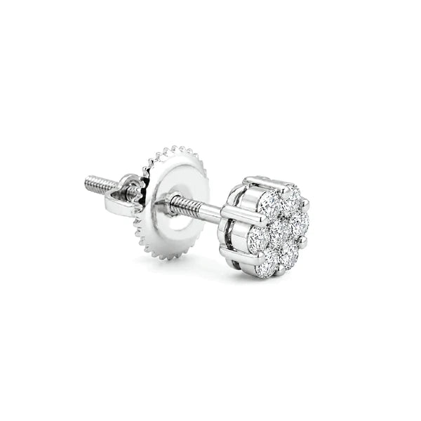 Erkals Jewellers Flower Stud Earrings 18K Gold 0.50ctw