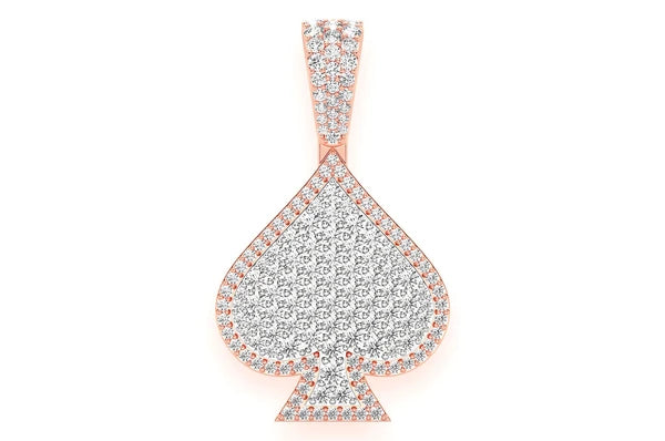 Pendentif diamant double couche Spade 2,00 ct en or massif 14 carats