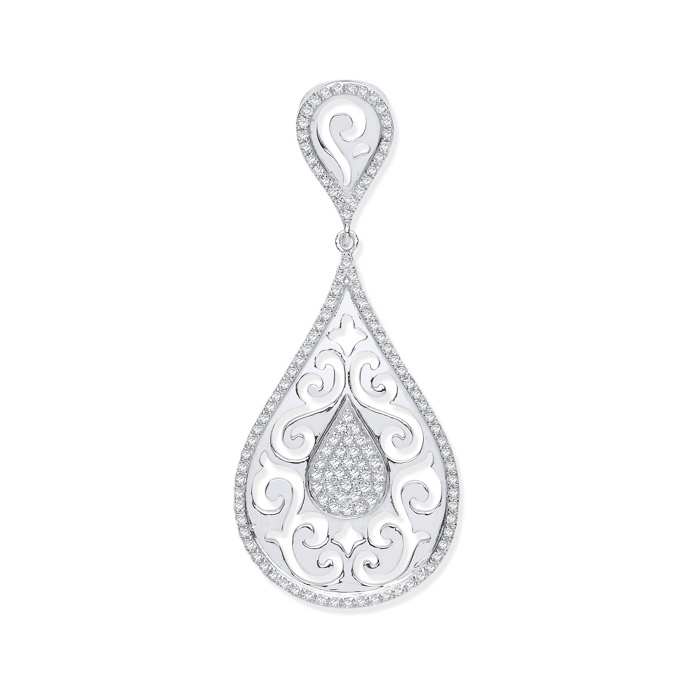 9ct White Gold 0.25ct Pear Shaped Diamond Pendant