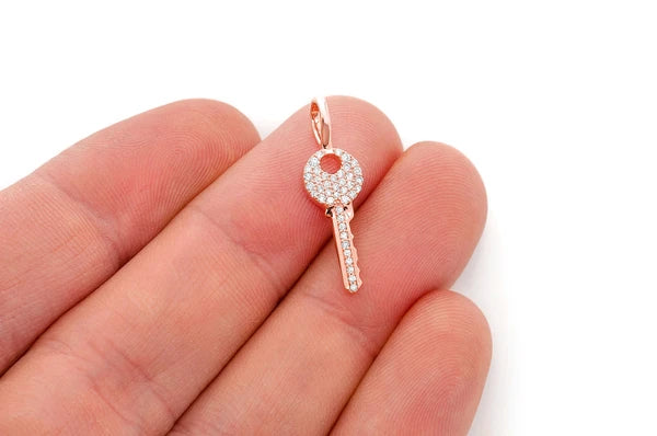 Erkals Jewellers Mini Key Pendant 18K Gold Diamond 0.15ctw