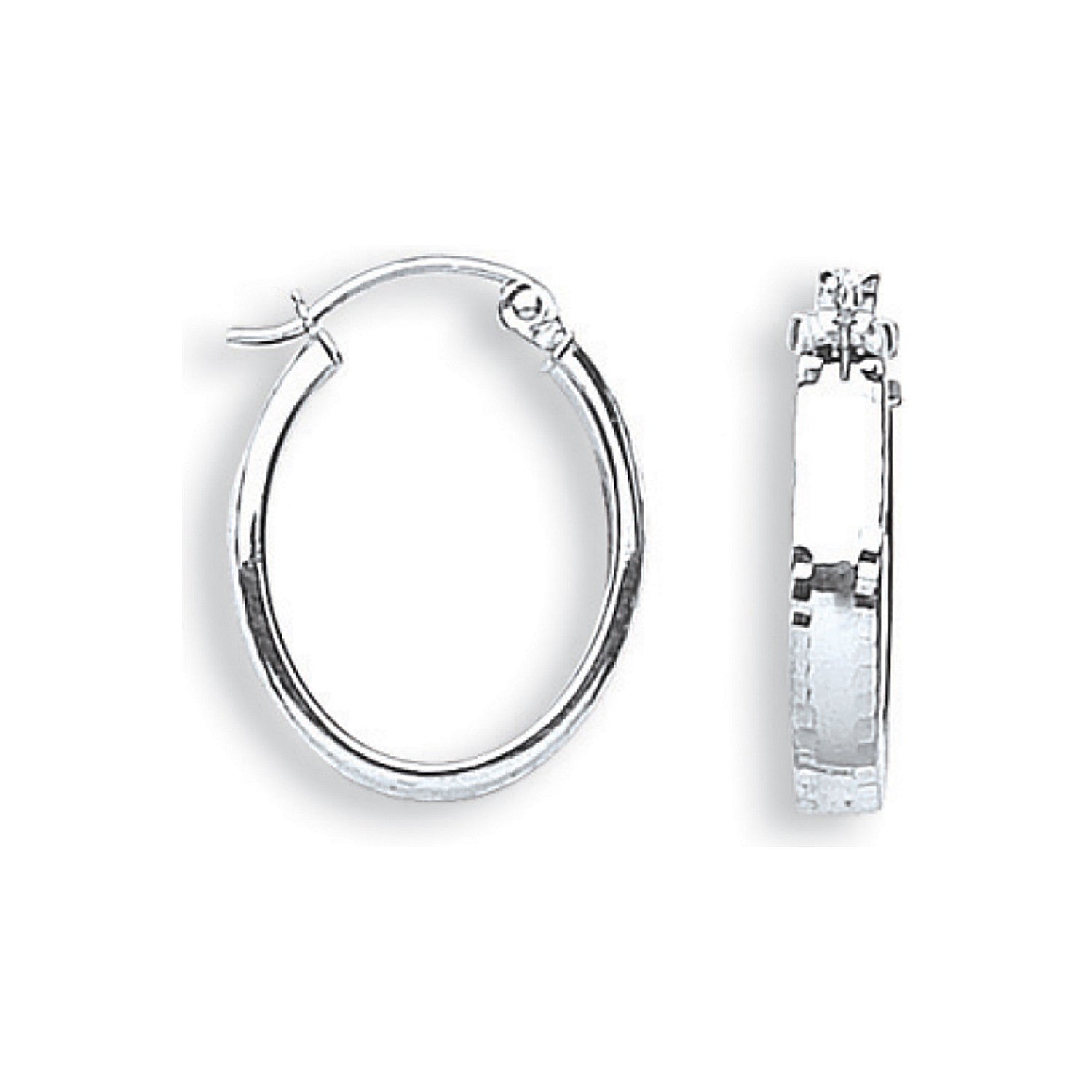 W/G D/C Oval Hoop Earrings