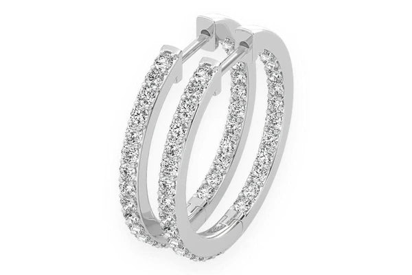 Erkals Jewellers One Row Hoop Earrings 18K Gold 1.60ctw