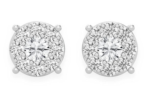 Erkals Jewellers Mosaic Stud Earrings 18K Gold 0.50ctw