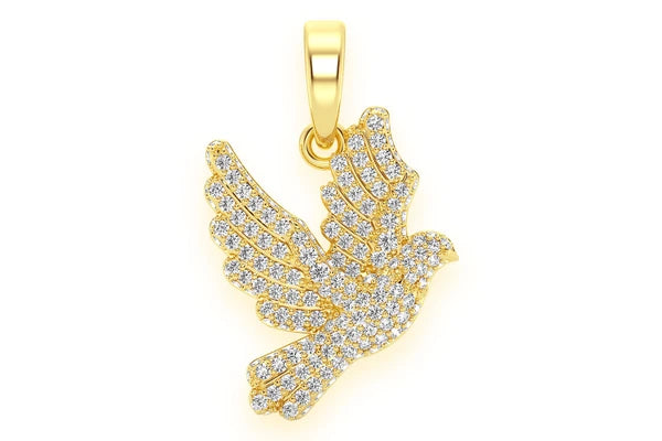 Erkals Jewellers Dove Bird Pendant 18K Gold Diamond 0.60ctw