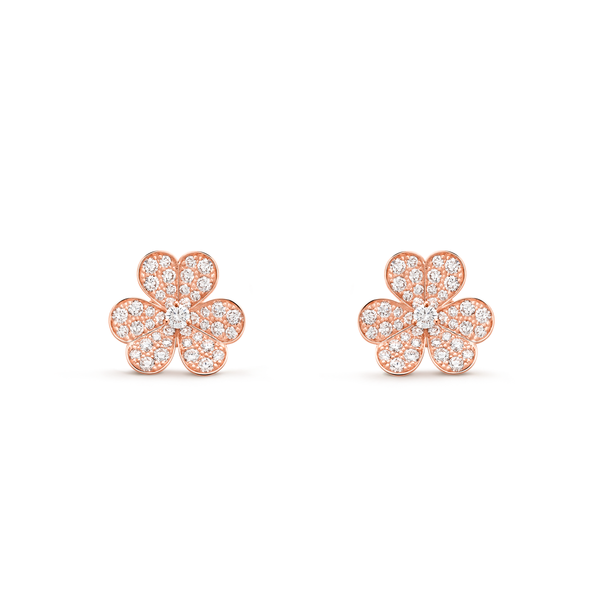 Van Cleef & Arpels Frivole Diamond Small Earrings 18K Rose Gold