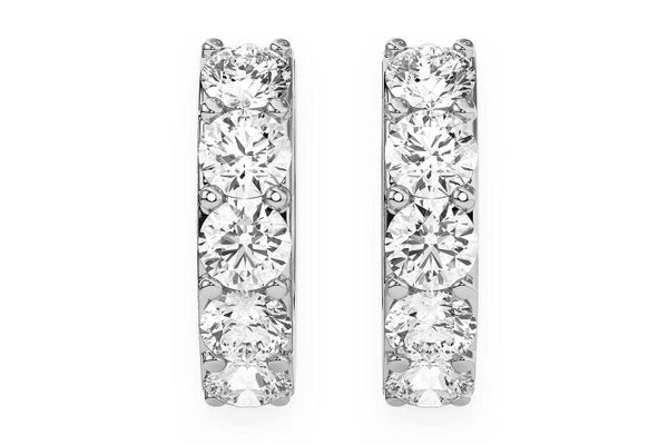 Erkals Jewellers One Row Huggie Hoop Earrings 18K Gold 0.80ctw