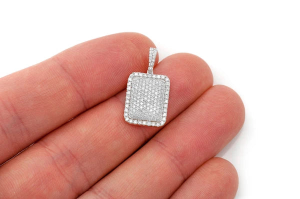 Pendentif oreiller double couche diamant 0,65 ct en or massif 14 carats