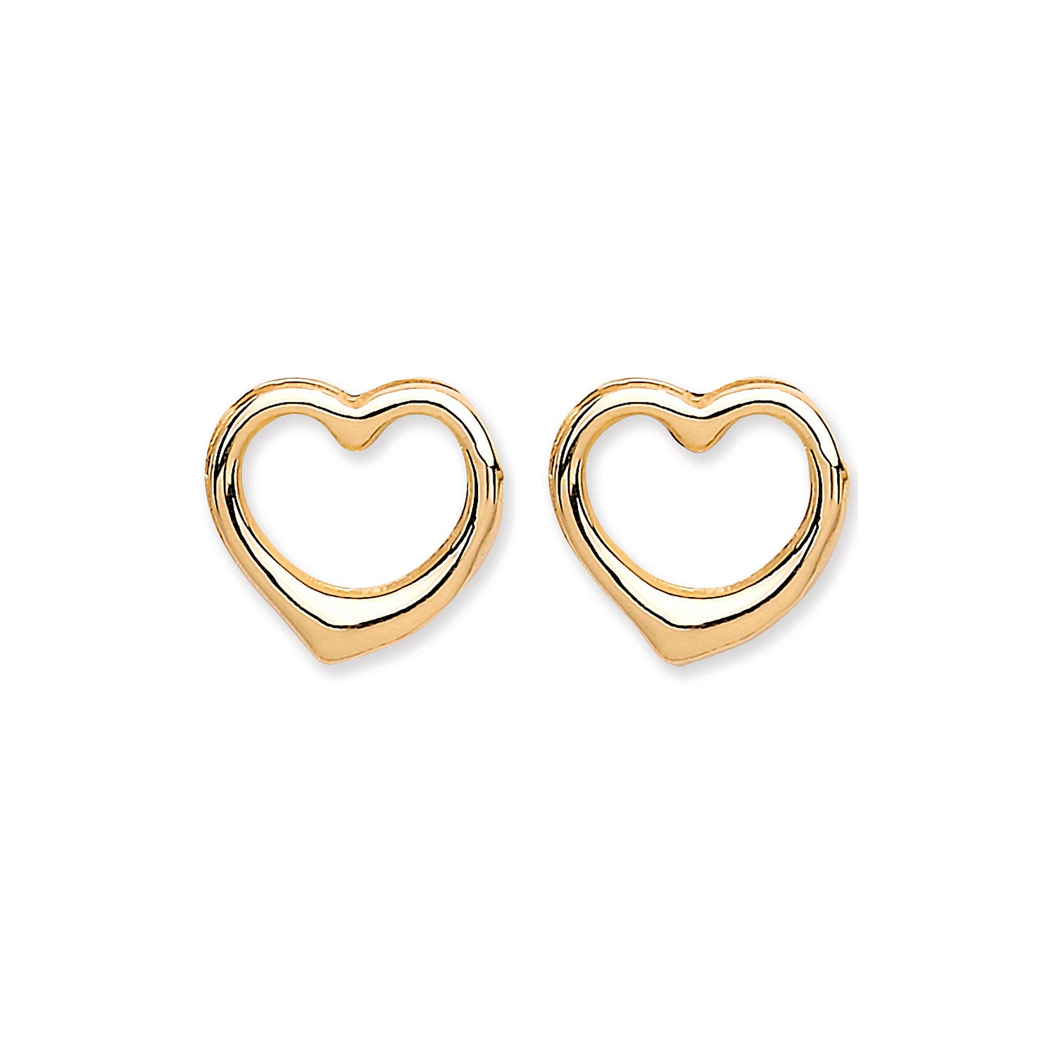 9ct Y/G Open Heart Studs