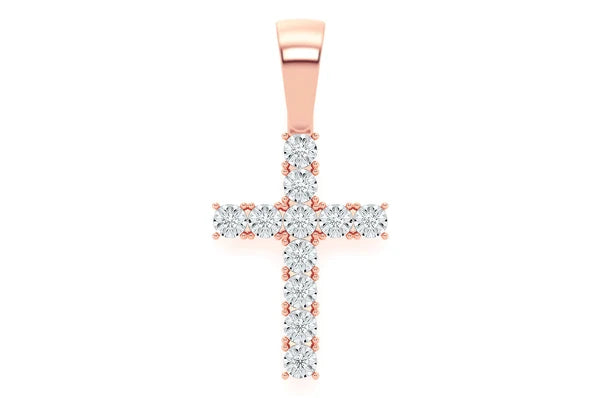 0.15ct Diamond Miracle Set Cross Pendant 14K Solid Gold