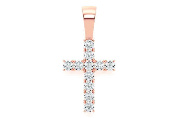 Erkals Jewellers Miracle Set Cross Pendant 18K Gold Diamond 0.15ctw