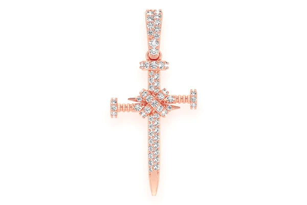 Erkals Jewellers Nail Cross XS Pendant 18K Gold Diamond 0.45ctw