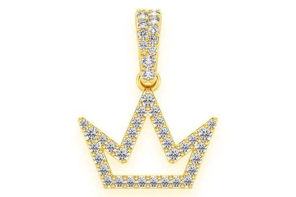 Erkals Jewellers Open Silhouette Crown Pendant 18K Gold Diamond 0.25ctw