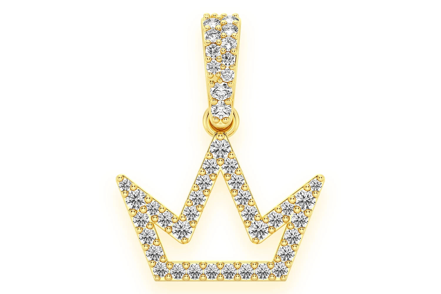 Erkals Jewellers Open Silhouette Crown Pendant 18K Gold Diamond 0.25ctw