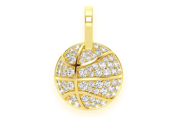 Erkals Jewellers Basketball Pendant 18K Gold Diamond 0.40ctw
