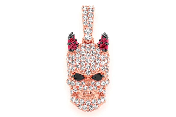 Erkals Jewellers Horned Skull Pendant 18K Gold Diamond 0.65ctw