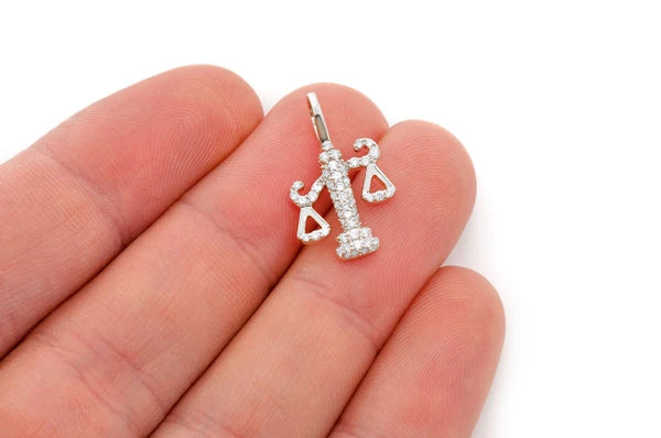 Erkals Jewellers Balance Scale Diamond Pendant 18K Gold 0.30ctw