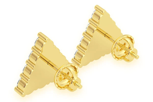 Erkals Jewellers Triangle Stacked Stud Earrings 18K Gold 0.15ctw