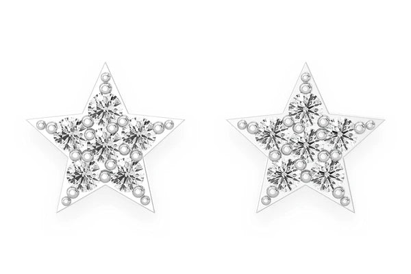 Erkals Jewellers Mini Five Point Star Stud Earrings 18K Gold 0.05ctw