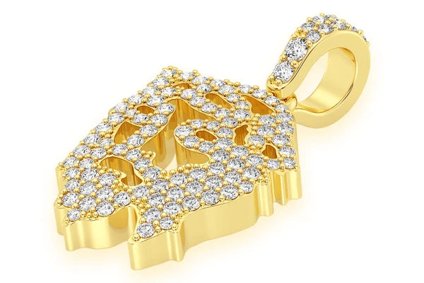 Erkals Jewellers Mini Jesus Silhouette Pendant 18K Gold Diamond 0.40ctw