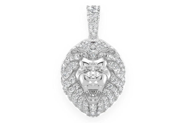 Erkals Jewellers Lion Head Pendant 18K Gold Diamond 0.50ctw