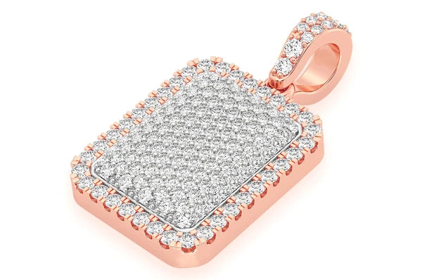 Pendentif oreiller double couche diamant 0,65 ct en or massif 14 carats