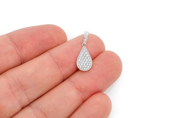 0.33ct Diamond Water Drop Pendant 14K Solid Gold