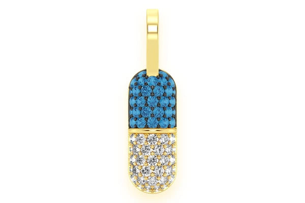 Erkals Jewellers Pill Capsule Two Color Pendant 18K Gold Diamond 0.50ctw
