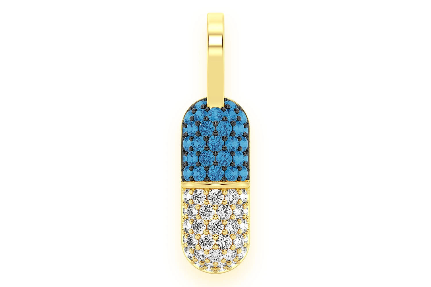 Erkals Jewellers Pill Capsule Two Color Pendant 18K Gold Diamond 0.50ctw