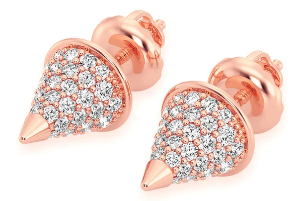 Erkals Jewellers Bullet Point Stud Earrings 18K Gold 0.70ctw
