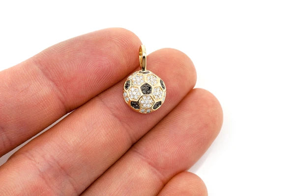 Erkals Jewellers Soccer Futbol Pendant 18K Gold Diamond 0.25ctw