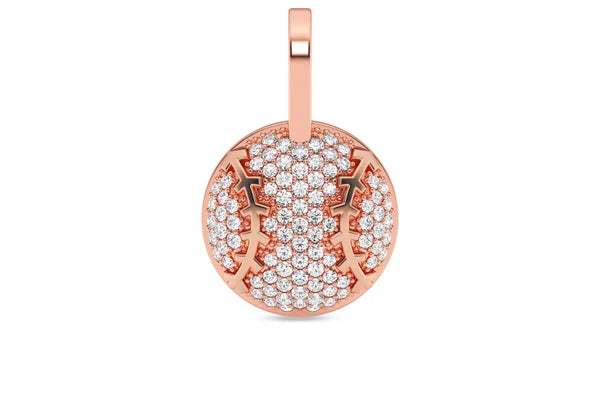 Erkals Jewellers Baseball Pendant 18K Gold Diamond 0.33ctw