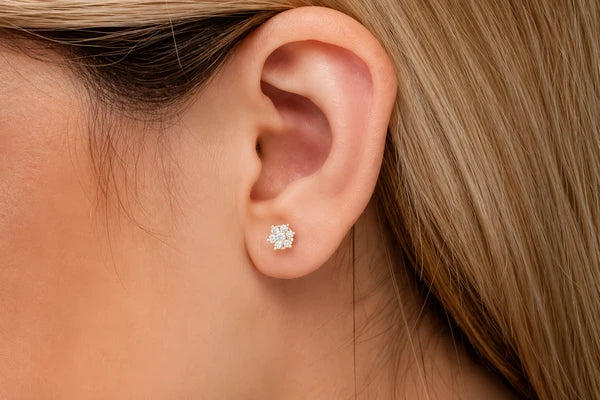 Erkals Jewellers Flower Stud Earrings 18K Gold 0.50ctw