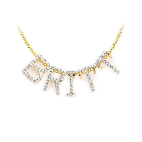 Erkals Jewellers Letters & Numbers Pendant 18K Gold Diamond 0.10ctw