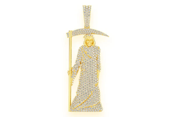 Erkals Jewellers Grim Reaper Pendant 18K Gold Diamond 4.50ctw