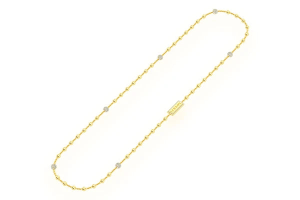 Erkals Jewellers Diamond Bead Rosary Chain 18K Gold 2.75ctw