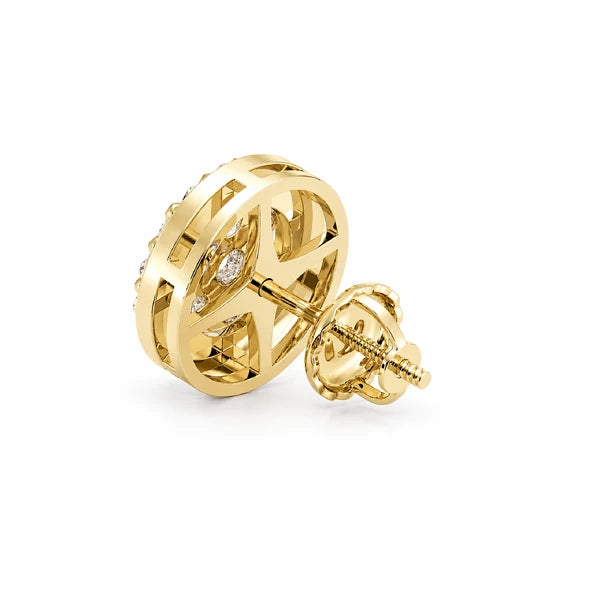 Erkals Jewellers Halo Flower Stud Earrings 18K Gold 3.00ctw