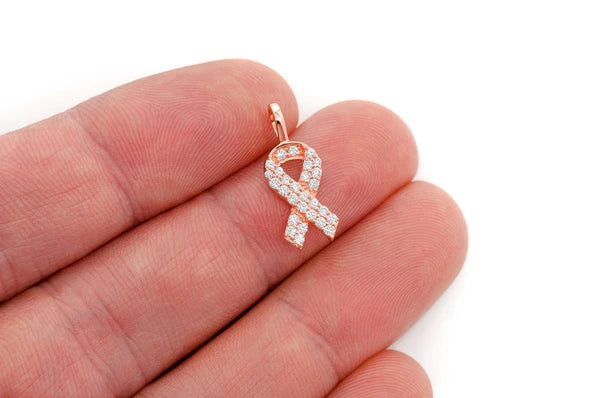 Erkals Jewellers Awareness Ribbon Pendant 18K Gold 0.25ctw
