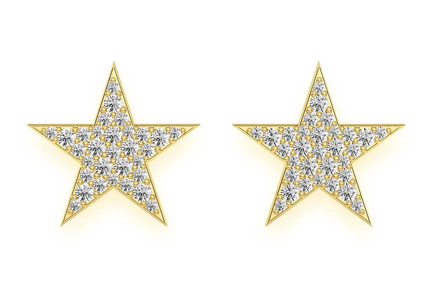Erkals Jewellers Five Point Star Stud Earrings 18K Gold 0.40ctw