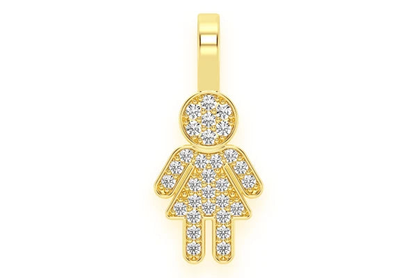 Erkals Jewellers Mini Girl Diamond Pendant 18K Gold 0.10ctw