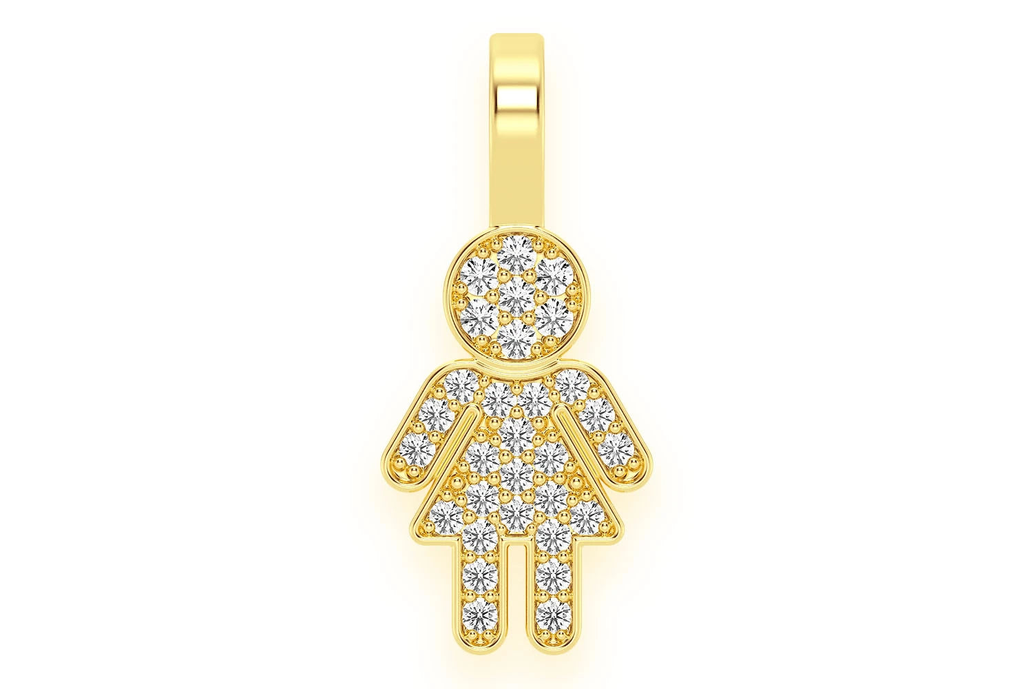 Erkals Jewellers Mini Girl Diamond Pendant 18K Gold 0.10ctw