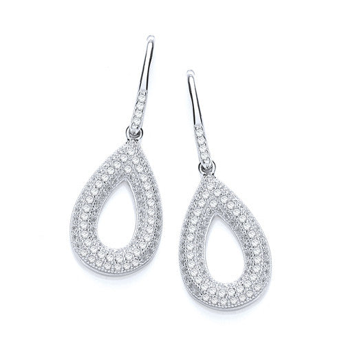 Micro Pave'  Pear Shape Earrings