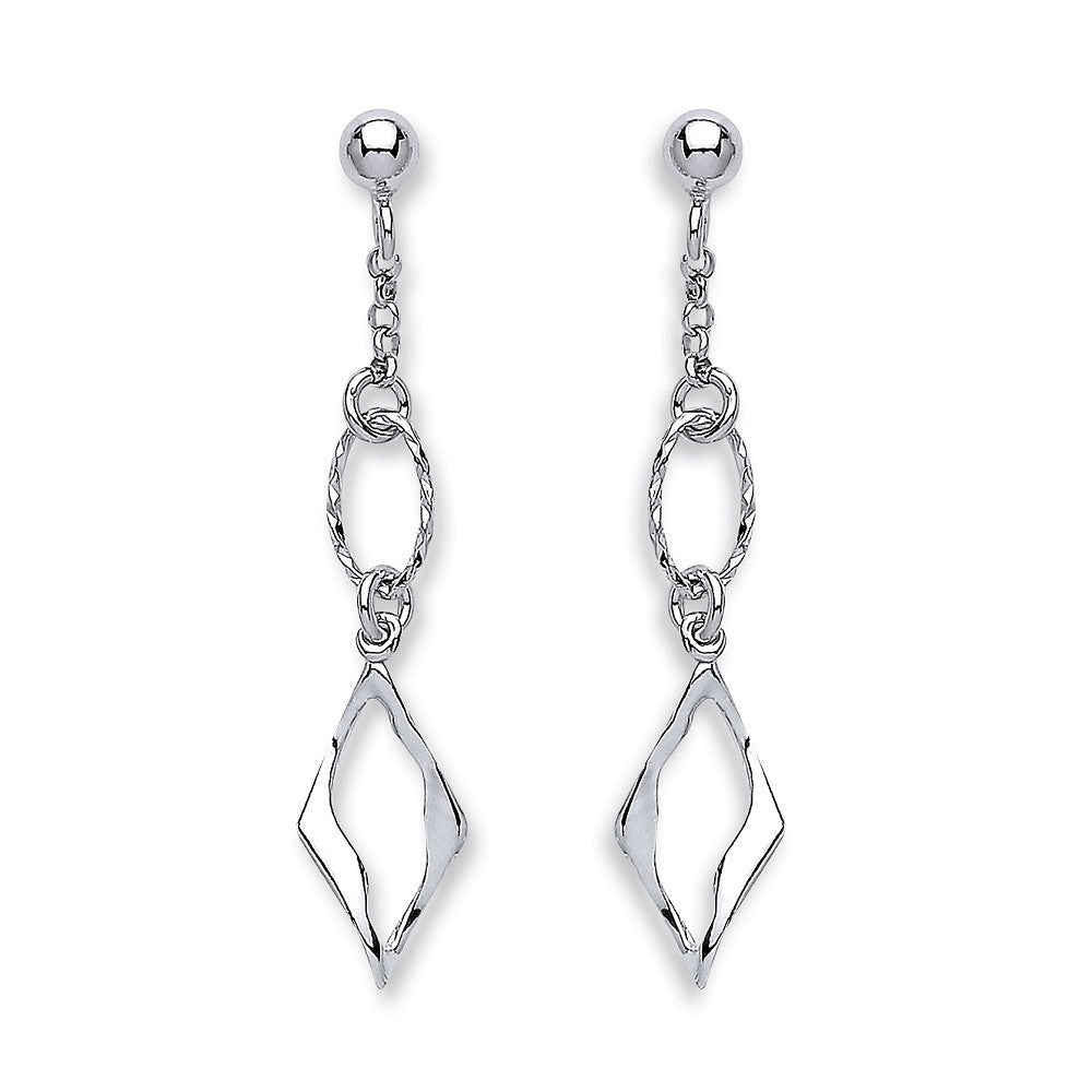 Silver Fancy Link Drop Earrings